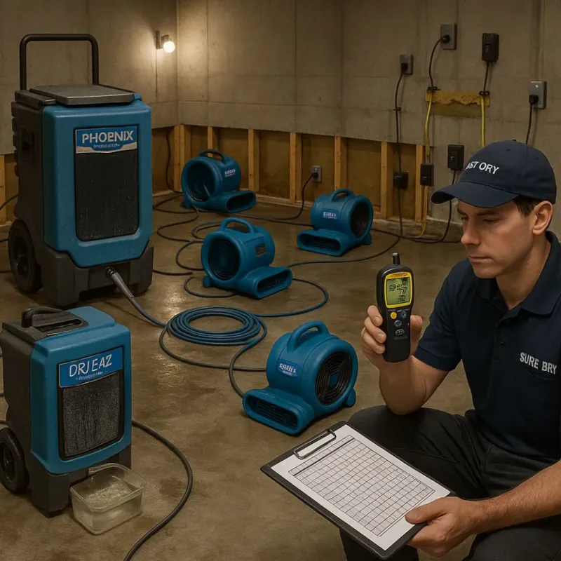 Structural Drying and Dehumidification process in Garrison, ND